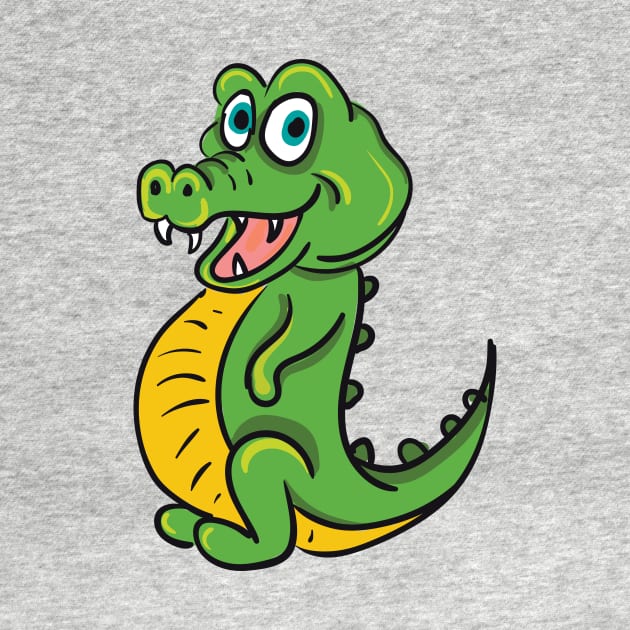 Cute crocodile or alligator cartoon by Morphart